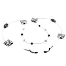 White Black Square Beads Eye Glasses Sunglasses Spectacles Chain Cord Holder