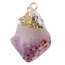 Natural Amethyst Crystal Irregular Stone Pendant Necklace Fashion DIY Crafts for Necklace