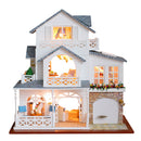 Handmade 3D DIY House Model Kit Miniature LED Light & Music Box Wooden Dolls House Model Collectibles European Town