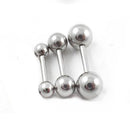 Set Of 3PCS Steel Ear Stud Ring 3/4/5MM Silver