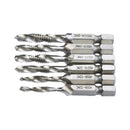 6 pieces HSS Hex Shank Spiral Taps Spiral Fluted Taps Compound Screw Tap Set