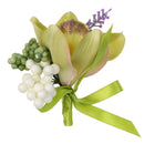 Wedding Groom Bride Bridesmaid Boutonniere Corsage Flower Wrist Flower Brooch Pin Ribbon Charms