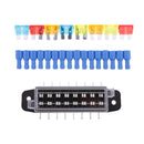 Car Vehicle Boat Audio Part Portable 8 Way Fuse Holder Fuse Terminals Kits