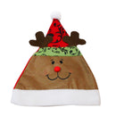 Chirstmas Cute Deer Hat with Delicate Blue and White Porcelain Flat Embroidery