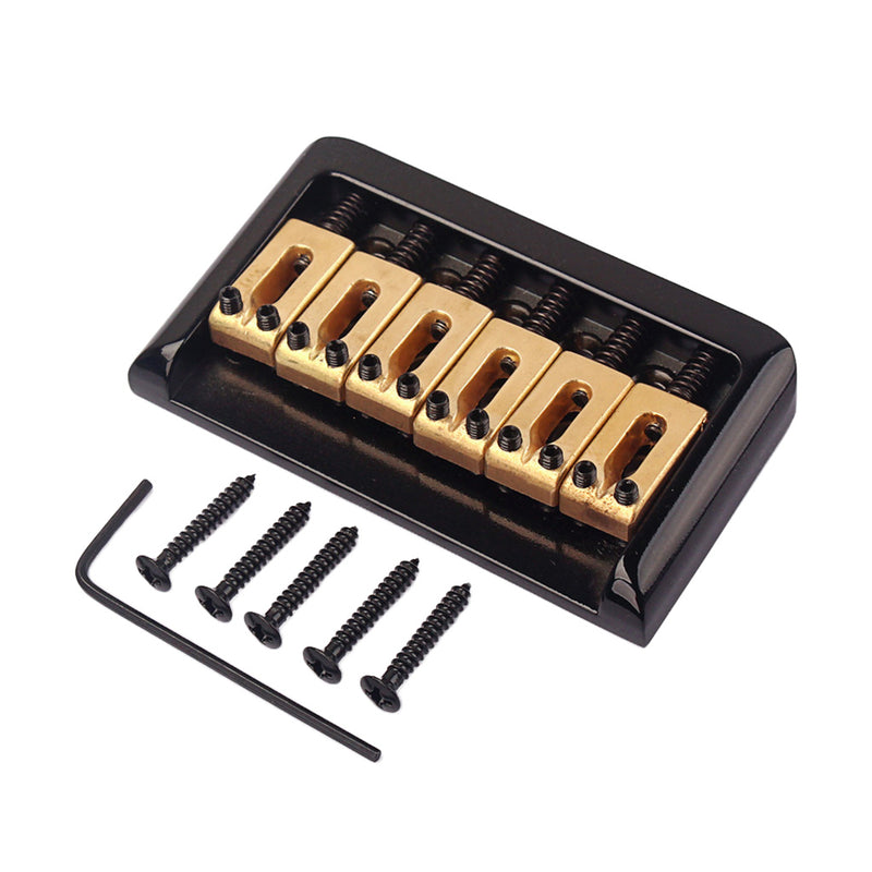 1 Set Guitar Zinc Alloy Bridge Brass Saddle for 6 String Electric Guitar Replacement Parts Black