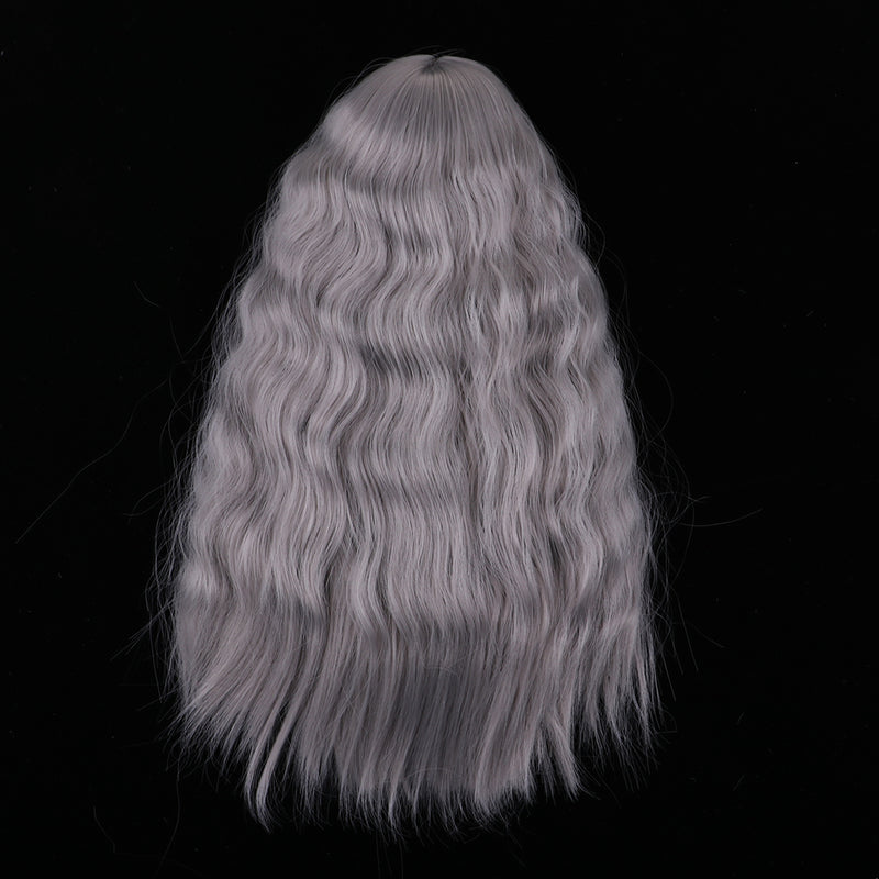1/4 BJD Doll DIY Wig Lovely Long Curly Hair, DIY Wig Hair High-temperature Wire Handmade Hairpiece Doll Wig (Gray)