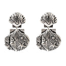 Fashion Stud Earrings Silver Alloy Shell Starfish Shaped 3D Carved Charm Vintage Women Wedding Earrings Personality Design