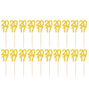 20pcs Novelty Glitter 2017 Wood Cake Toppers Food Picks Party Decoration