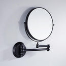 Easy Install Bathroom Wall Mounted Round Base Design Magnifying Dual Side Adjustable Makeup Beauty Mirror Black