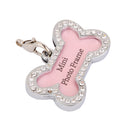 Pet Dog Cat ID Tag Diamond Shine Bone Shape Label Anti-lost