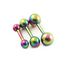 Set Of 3PCS Steel Ear Rings Screw Stud 3/4/5 MM Multi-Color