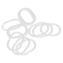 12pcs Plastic Bathroom Shower Curtain Hook Ring - Clear