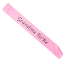 Baby Shower Party Charms Grandma To Be Written Sash Women Clothing Accessory Pink