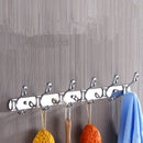 Easy Install Retro 6-Hook Wall Hanger Robe Towel Hanger Rack Metal Holder Home Bathroom Bedroom Kitchen Door Decor