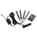 4 Pieces 9 LED Car Auto Strip Light Decorative Lamps Interior 7 Light