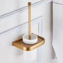 Toilet Brush Compact Toilet Brush and Holder & Rack Solid Brass Heavy Duty