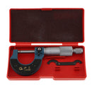 0-25mm Metric External Outside Micrometer with Case Caliper Measuring Tools with Red Case and Wrench