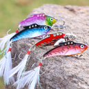 4pcs Spoon Fishing Lures Metal Hard Bait VIB Jigging Spinnerbaits Crankbait