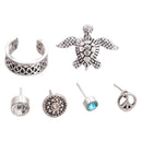 6 Pcs Women Vintage Punk Stud Earrings Set Fancy Girl Bohemian Ear Studs Set
