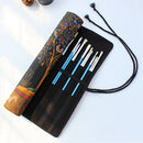 National Style 20 Slot Roll Up Canvas Acrylic Watercolor Oil Painting Brush Storage Case Bag Holder Pouch Bag Organizer