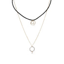 Fashion Women Multilayer Triangle Pendant Gold Chain Choker Necklace