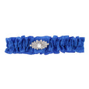 Wedding Bridal Satin Garter Diamante Thigh Ring Leg Ring Party Decor Blue