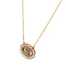 Shiny CZ Crystal Evil Eye Pendant with Chain Lady Lucky Charms Fashion Jewelry