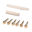 Durable Slotted Guitar Nut w/ 6Pcs Bridge Pins for Musical Instrument Parts 2.83x0.24x0.35inch