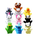 10Pcs Cartoon Animal Finger Hand Puppets Doll Baby Story Telling Props Educational Teaching Aids Pretend Play Toys