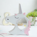 Wooden Unicorn Money Boxes Cute Piggy Bank Coins Cash Storage Holder Kids Toy Gift White