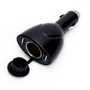 Short-circuit Protection Automatic Overload Cut Off Dual USB Ports Car Charger Adapter With Lighter Socket Black