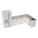 Dollhouse Miniature Kitchen Furniture and Refrigerator Set 1:12 Scale Model
