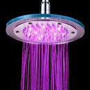 8'' Round Acrylic Rain Shower Head Rainfall Bathroom Top Sprayer 3 LED Lights