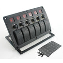 Waterproof IP68 Car Auto Boat Truck 6-Gang Red LED Light Rocker Switch Panel