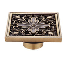 Square Copper Hollow Flower Bathroom Shower Drainer Floor Drain Single Use Fit For Home Bar Commercial Use 2