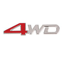 4WD'' Red Chrome 3D Badge Four Wheel Drive Car Sticker Decal