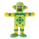 Mini Wooden Walnut Robot Toy Kids Gift Toy Walnut People Decor Light Green