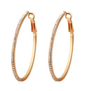 1 Pair Statement Big Hoop Dangle Earrings Circle Round Rhinestone Earrings