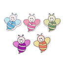 50pcs Lovely Printed Bee Wood Buttons 2 Holes For Sewing Scrapbooking DIY