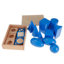 Wooden Montessori Cognitive Materical Geometric Solids Blocks Set Kids Childrens Early Educational Toy Gift