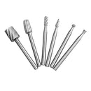 Pack of 6Pieces Routing Router Grinding Bits Burr Milling Cutter Shaft Tool Set for Rotary Tool woodworking Silver
