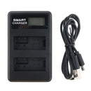 LCD Display USB Dual Ports Slot 2 Channels Battery Charger LP-E8 for Canon EOS 600D 700D etc Cameras