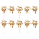 10x Glitter Gold Paper HAPPY BIRTHDAY Alphabets Cake Cupcake Toppers Picks Party DÃ©cor