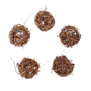 5 Pieces Rustic Vine Wicker Rattan Ball for Home Wedding Christmas Party Ornaments Table Decoration DIY Crafts Supplies 6cm
