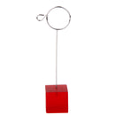 Red Cube Base Card Picture Memo Photo Clip Holder Keyring Shape Wire Clip