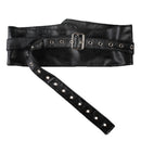 Women PU Leather Wide Belt Waist Stretch Buckle Corset Waistband Buckle for Dress Skirt
