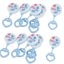 Cute Mini Rattles Charm Baby Shower Supplies Party Table Decoration Blue Pack Of 12PCS