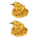 2Pcs Chinese Traditional Money Lucky Fortune Three Legged Frog Toad Coin Decor