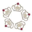 5 Pieces Crystal Diamante Crown Shaped Sewing Scrapbook Buttons Flatback Decoration DIY Crafts