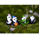 Pack of 4 Miniature Dollhouse Fairy Garden Landscape Pandas Decor